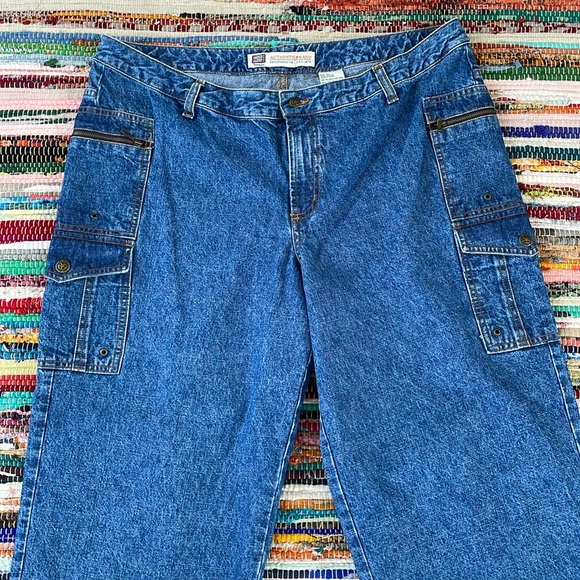 Vintage Faded Glory Cargo Denim Capri Jeans-#1936+ - Picture 2 of 12